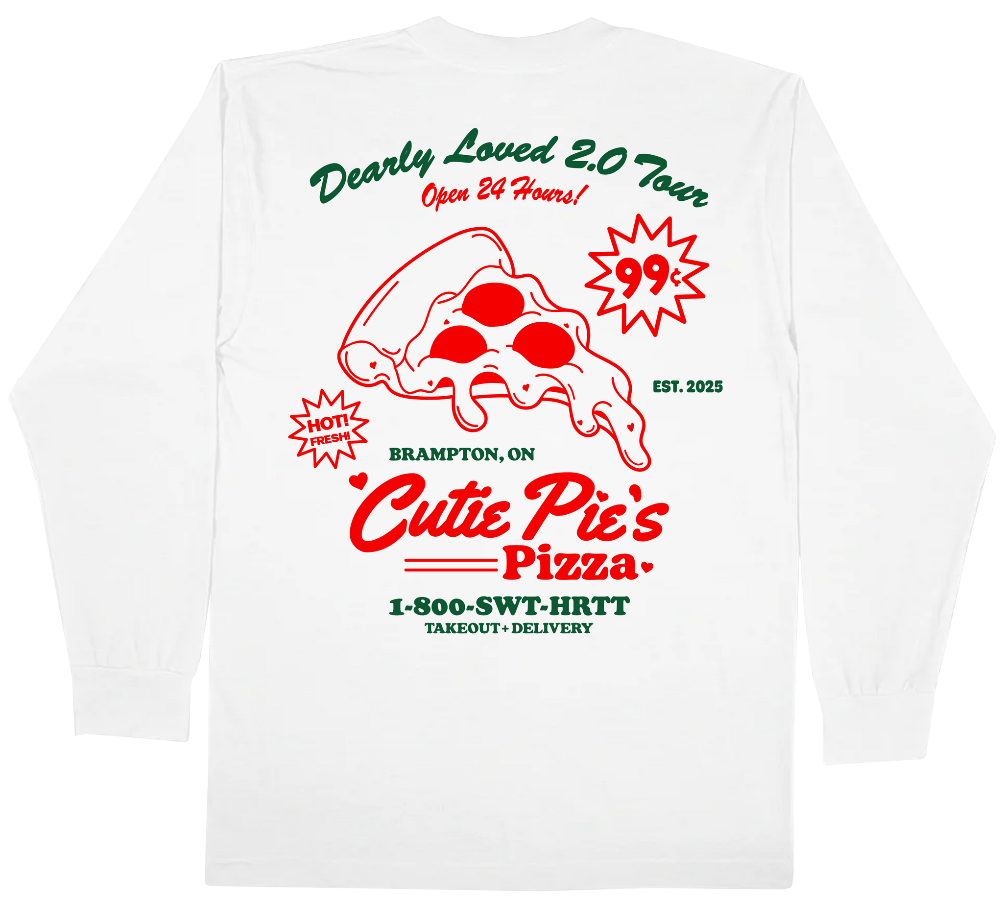 Cutie Pie's Pizza Long Sleeve (White)